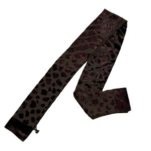 Y2K Luxury Velvet Animal Print Scarf Wrap Stole Brown Pink Accents Mcbling Glam